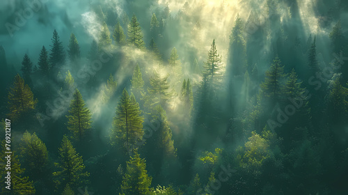 Sunlit Canopy: Redwood Majesty photo
