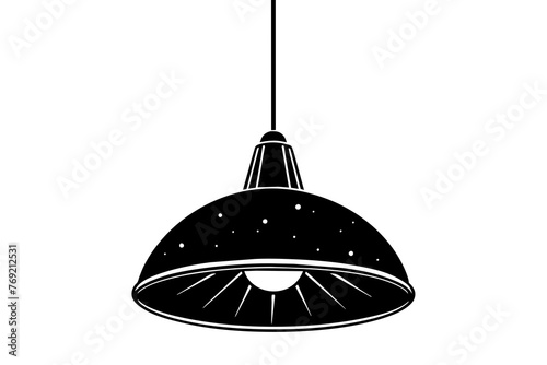 pendant light silhouette vector illustration