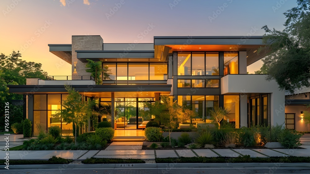 Ultra-Modern House Basks in Golden Hour Glow: A Stunning Architectural Showcase