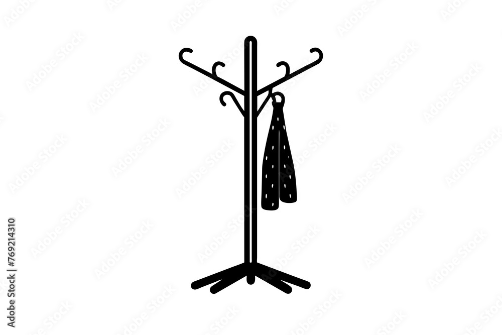 coat rack silhouette vector illustration
