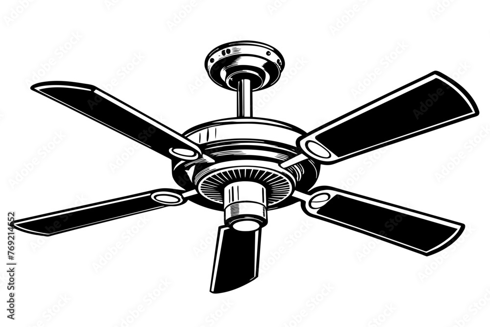 ceiling fan silhouette vector illustration