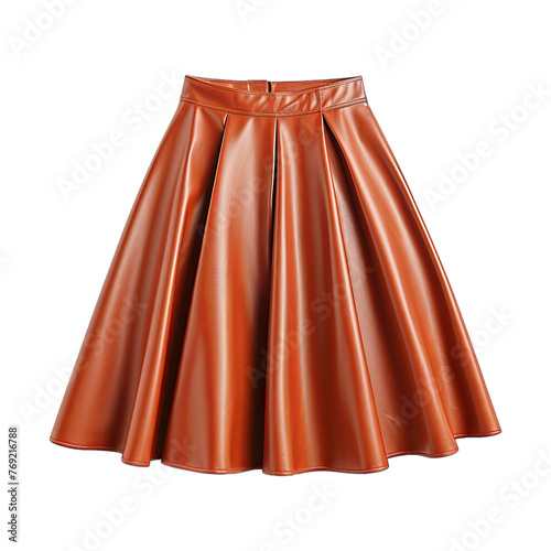 Faux Leather Skirt isolated on transparent png background. Generative ai