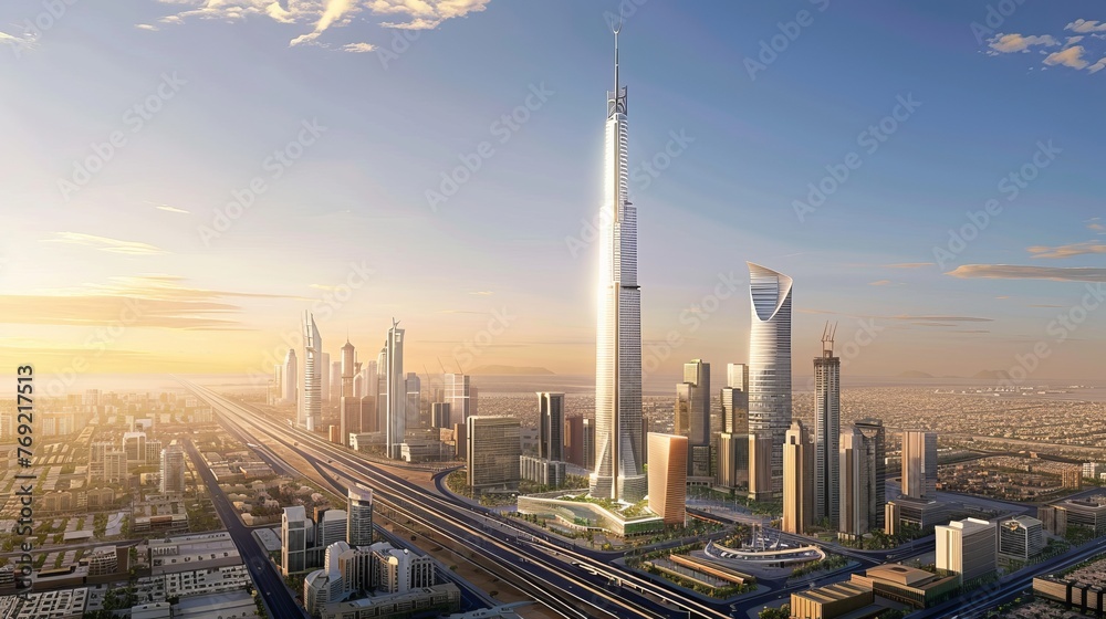 Riyadh's landscape is presented during the day, with a focus on the ...