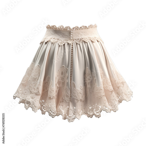 Lace Skirt isolated on transparent png background. Generative ai