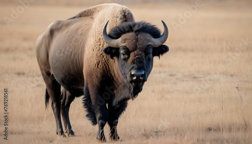 A Buffalo Staring Intently At The Viewer