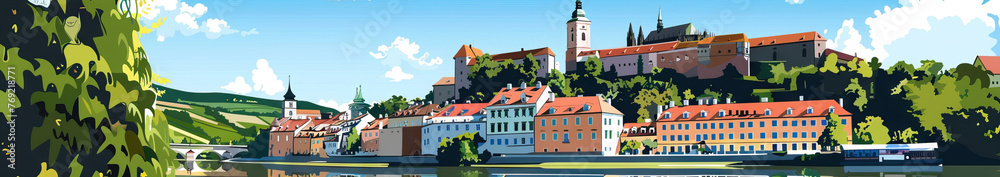 Český Krumlov Castle Experience: Renaissance Architecture, Castle Gardens, and River Cruises. - obrazy, fototapety, plakaty 