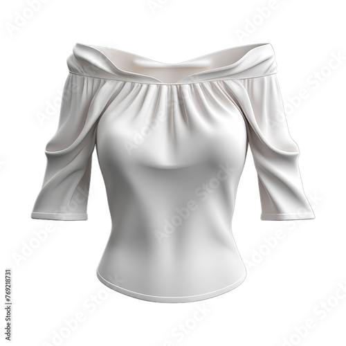 Off-The-Shoulder Blouse isolated on transparent png background. Generative ai