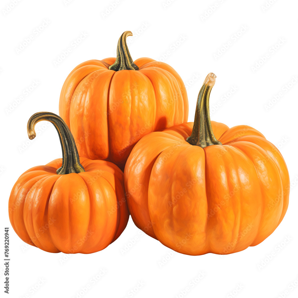 Ripe of fresh orange pumpkins isolated on white background Ripe of fresh orange pumpkins isolated on white background