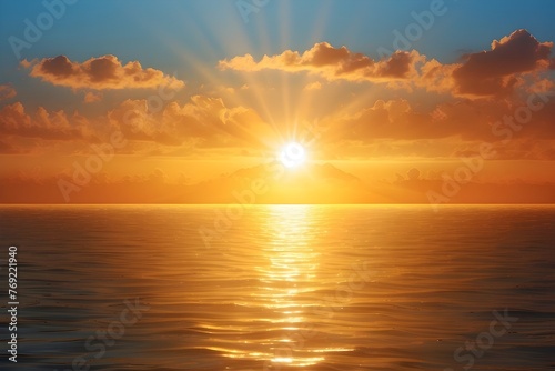 golden sun shining on the horizon