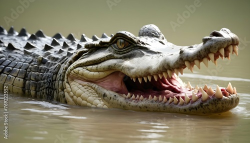A Crocodile With Its Teeth Sinking Into Flesh © Faakhira