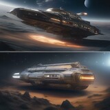 An abandoned, derelict spaceship drifting through the vastness of space2