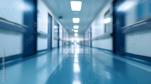 Modern Hospital Corridor: Epitome of Healthcare and Medical Innovation