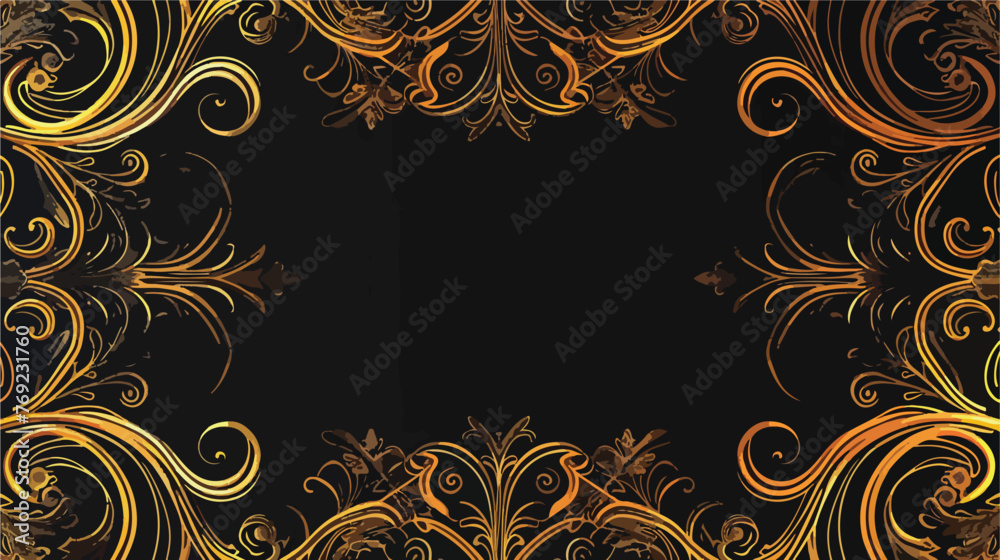 Abstract gold-brown border with dark background