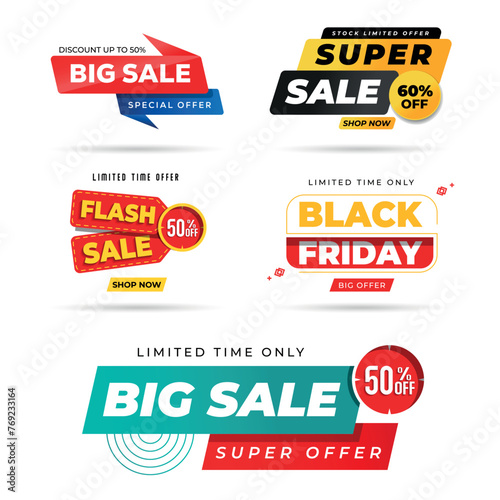 Big sale banner, flash sale, super sale, black Friday, super offer, big offer, super discount, mix marketing banner, premium quality.