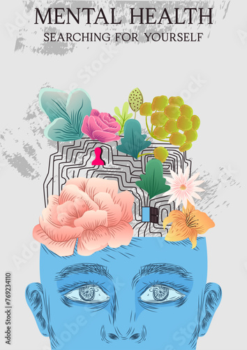 Mental health vector poster
