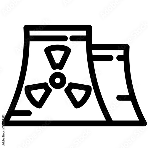 nuclear icon illustration design with outline