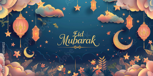 eid mubarak greeting card photo
