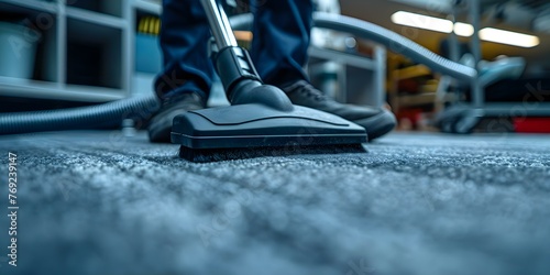 Effective Use of Carpet Cleaner for Cleaning and Maintaining Carpets. Concept Carpet cleaning, Stain removal, Carpet maintenance, Carpet cleaner application, Pro tips