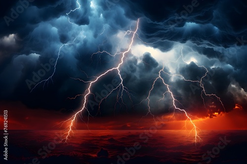 God's Anger Unleashed Thundering Sky and Tempestuous Clouds, Generative AI