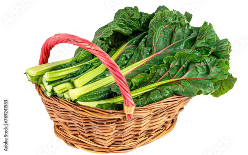 Basket of Swiss Chard isolated on transparent Background