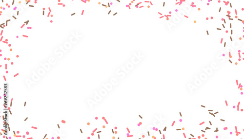 colorful confetti sprinkles frame PNG