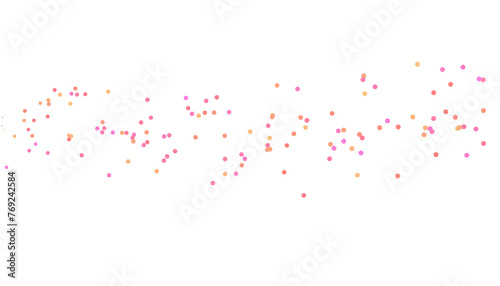 Pink confetti sprinkle decoration with transparent background, PNG