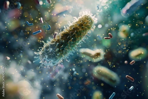 Microbiological organisms under microscope © InfiniteStudio