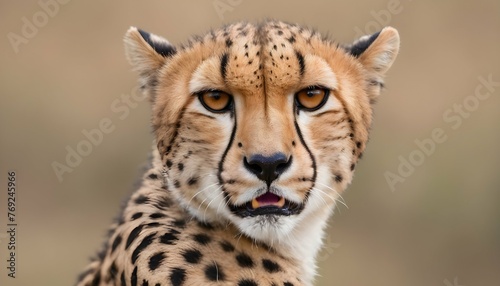 A Cheetah With Its Whiskers Twitching Alert