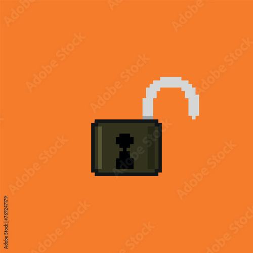 pixel art - padlock open - video game (ID: 769247179)
