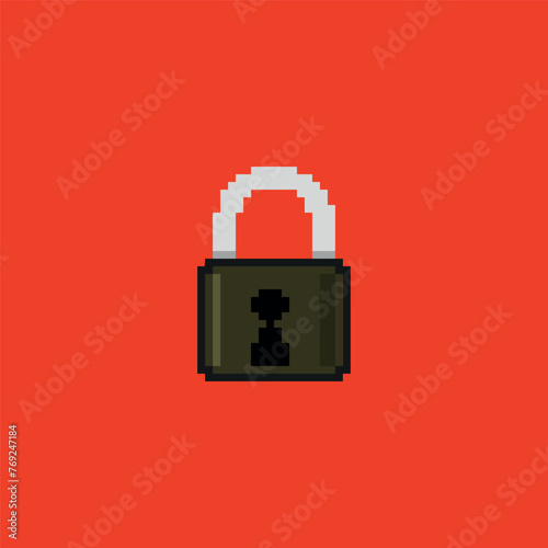 pixel art - padlock close - video game (ID: 769247184)