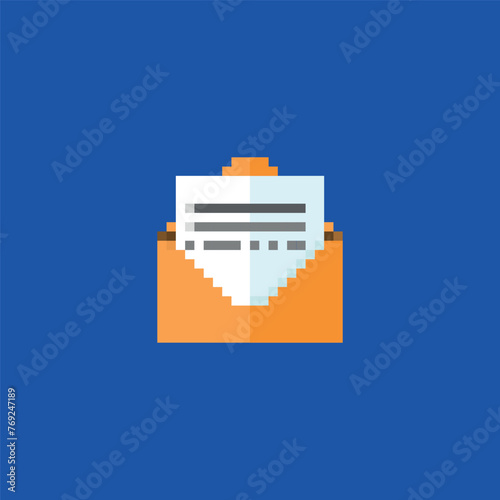 pixel art - envelope open - video game (ID: 769247189)