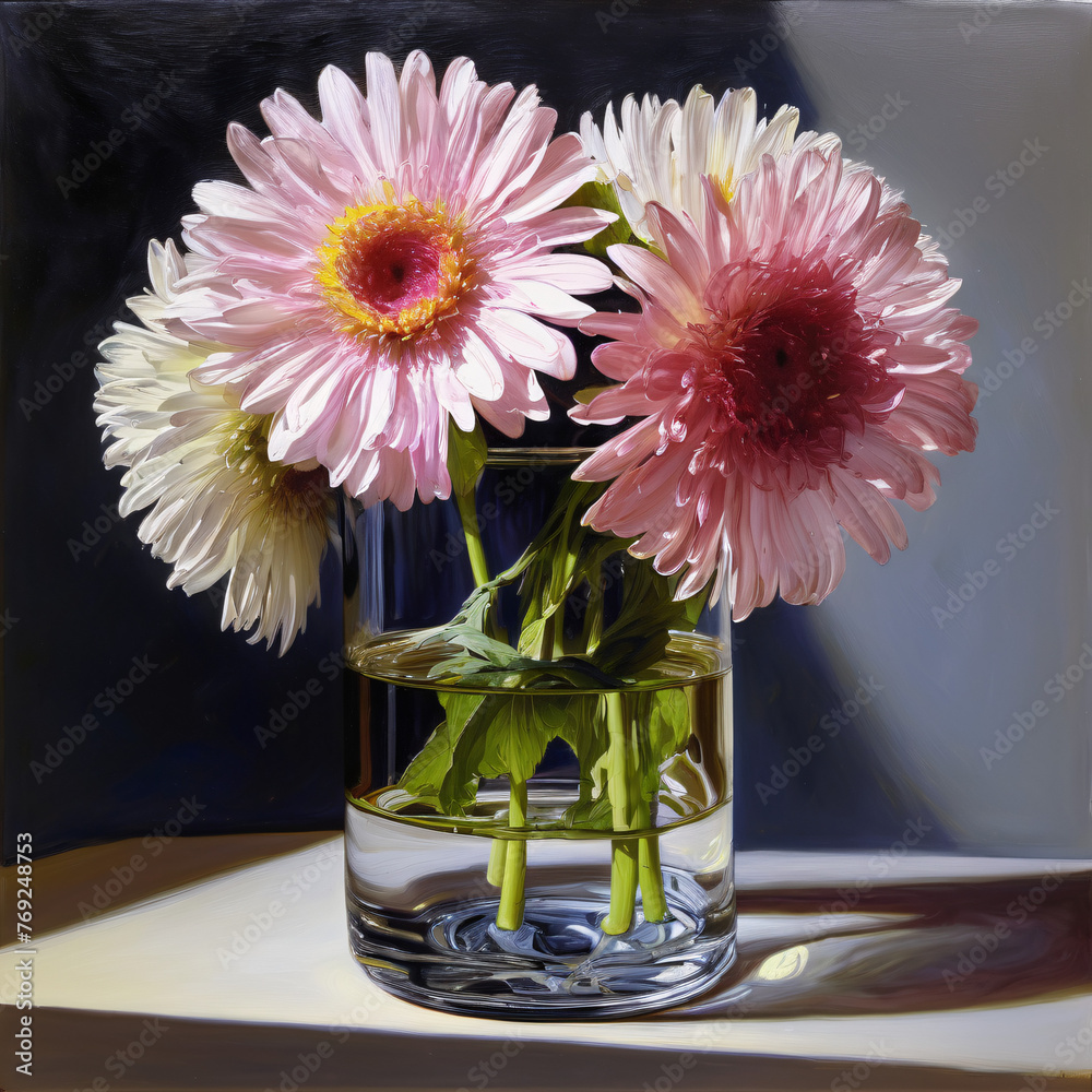 Fototapeta premium pink gerber in vase