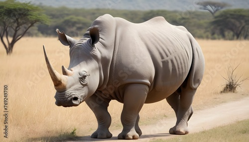 A Rhinoceros In A Safari Tour