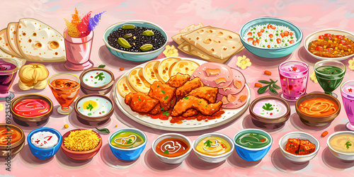 Ramadan Food Iftar Islam Cuisine Menu Meal Banners Background 