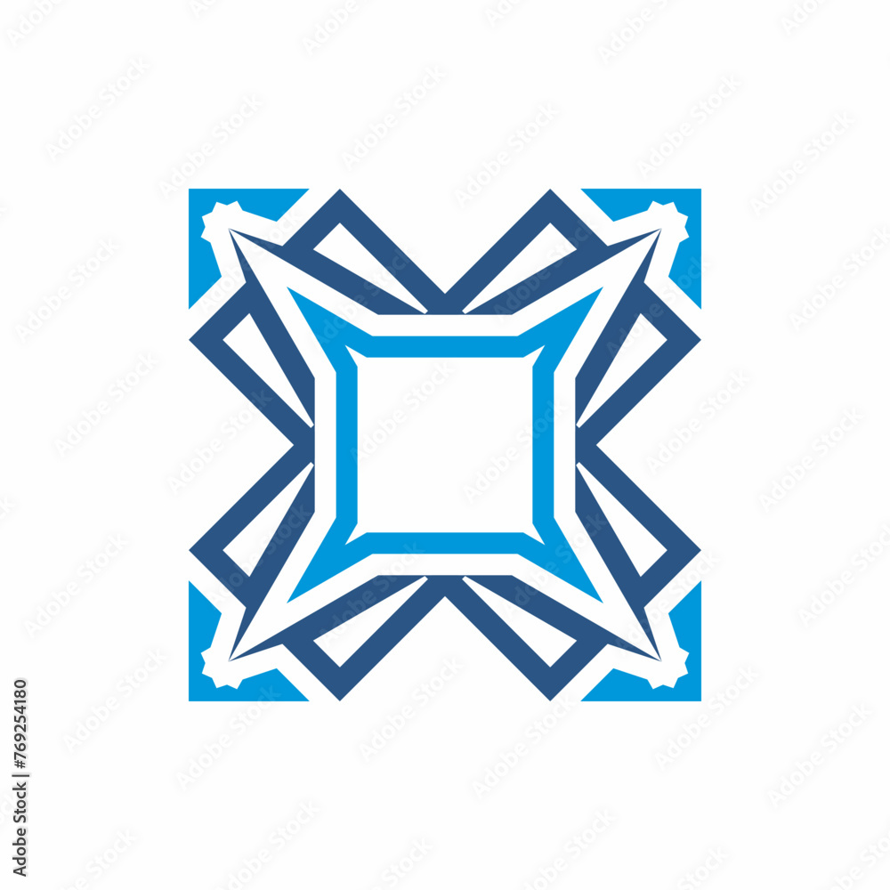 Obraz premium Initial letter X with modern decorations