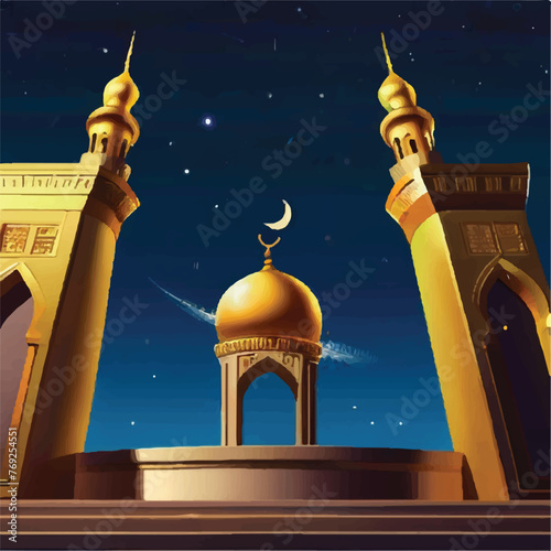 mosque at night