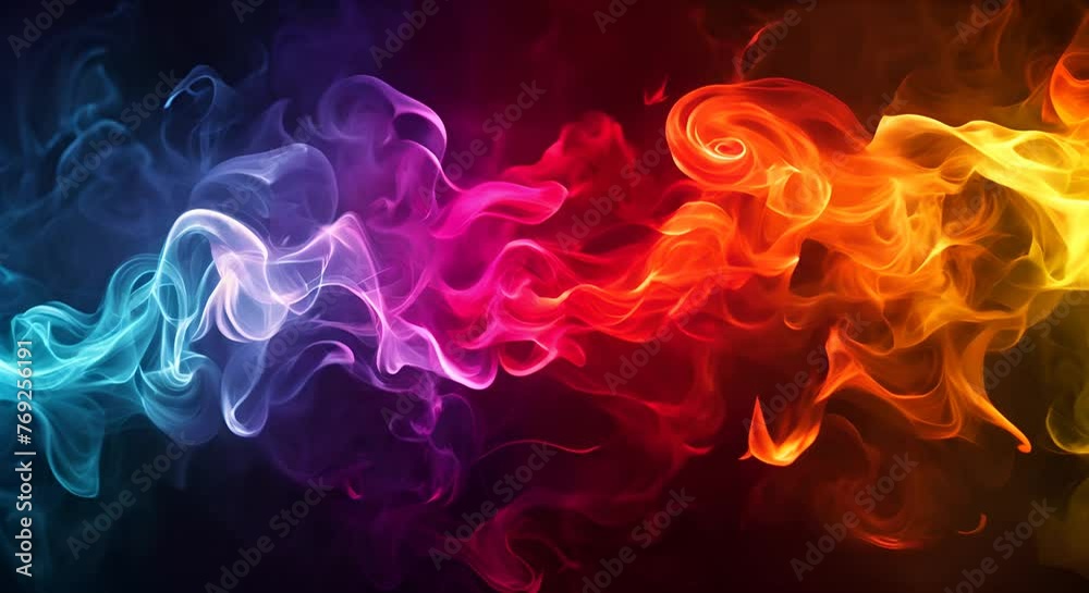 Ethereal smoke wisps in rainbow colors Ethereal smoke wisps in rainbow colors