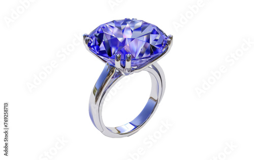 Sparkling Tanzanite Ring isolated on transparent Background