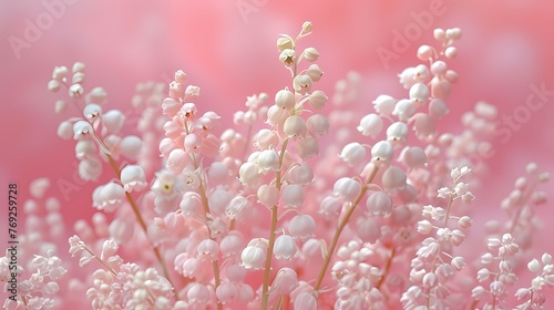 Digital light pink lily of valley plant scene abstract graphic poster web page PPT background
