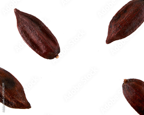 cacao pod isolated on white background