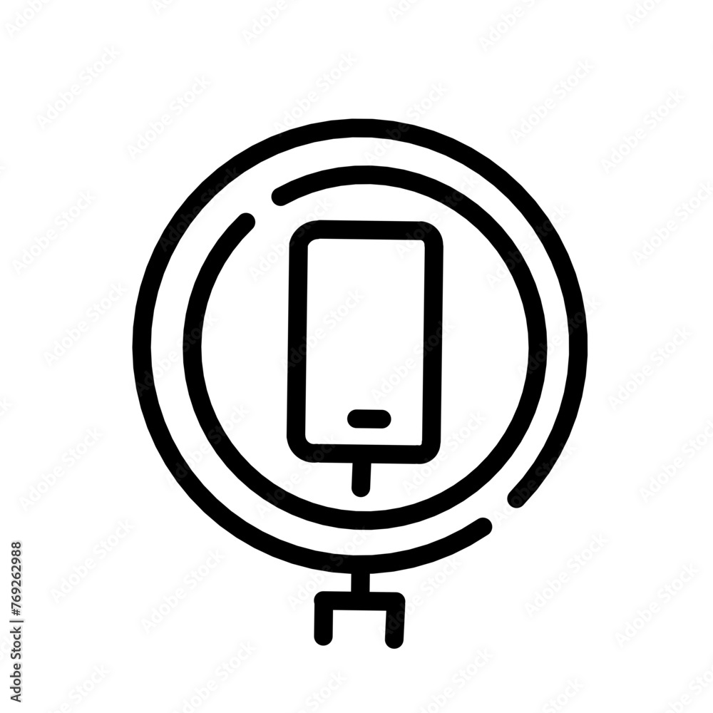 Simple Set of Mobile Accessories Related Vector Line Icons. Contains Icons such as Wireless Charger, Tripod, Studio Ring Light,power bank,selfie stick. Simple Set of Mobile Accessories Related Vector Line Icons. Contains Icons such as Wireless Charger, Tripod, Studio Ring Light,power bank,selfie stick.