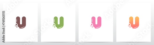 Bite Cookies Cake Letter Initial Logo Design U