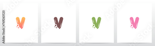 Bite Cookies Cake Letter Initial Logo Design V