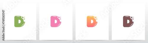 Bite Cookies Cake Letter Initial Logo Design D