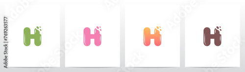 Bite Cookies Cake Letter Initial Logo Design H