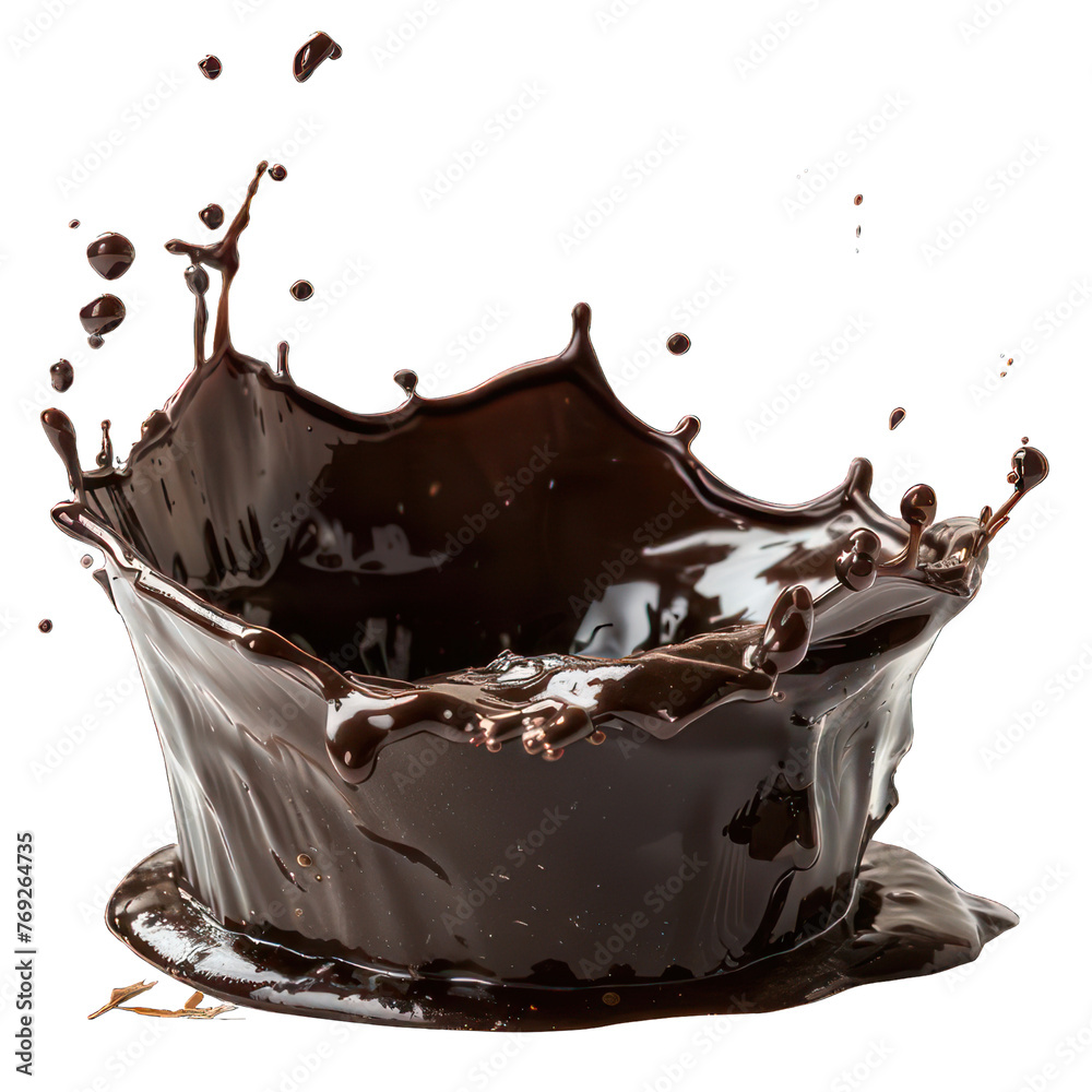 side view of chocolate jam splash transparent isolated on white PNG side view of chocolate jam splash transparent isolated on white PNG