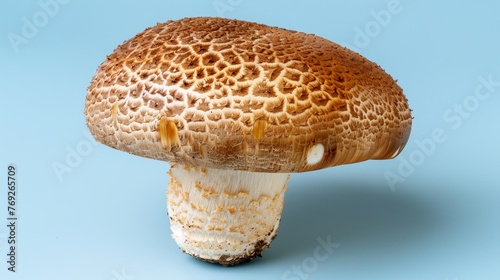 Maitake mushroom grifola frondosa on soft pastel background with delicate and subtle hues photo