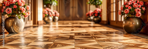 Textured Wooden Flooring  Hardwood Parquet Design in Modern Home Interior  Warm and Natural Look