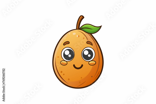 sapodilla food vector illustration