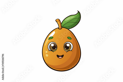 sapodilla food vector illustration